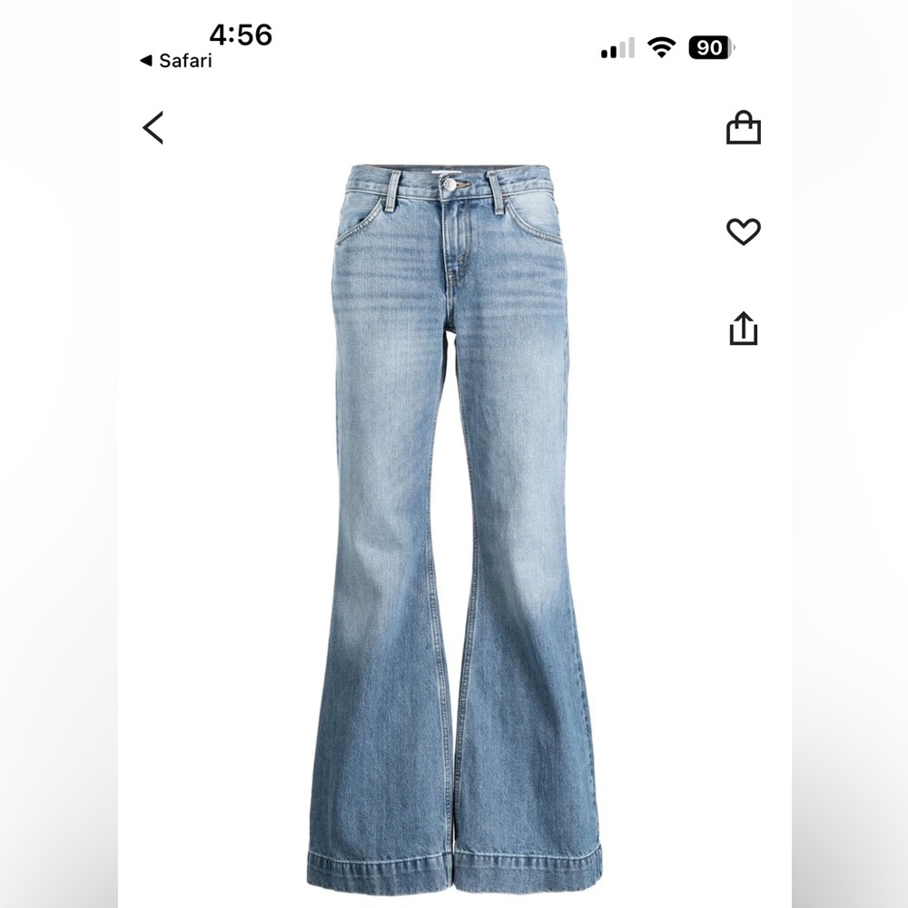 Re/Done Blue Flare Wide Leg Jeans
